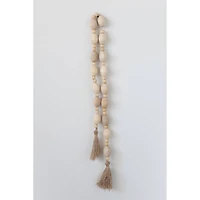 Hello Honey® 60" Mango Wood Bead Garland with Jute Tassels