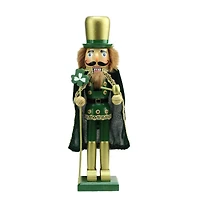 15" Green & Gold Luck of the Irish Christmas Nutcracker