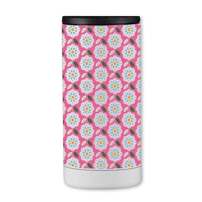 12oz. Pink Mod Flower Pattern Koozie
