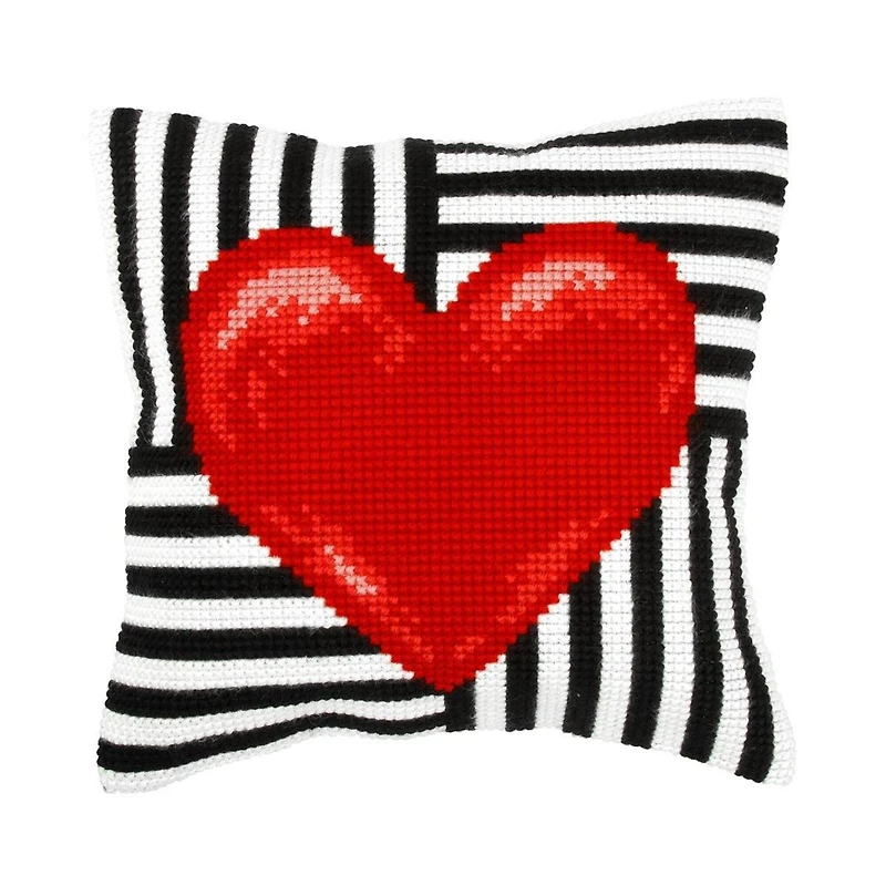 Orchidea Red Heart Cushion Cross Stitch Kit