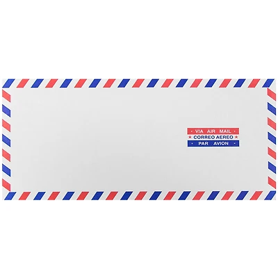 JAM Paper 4.125" x 9.5" White Airmail Envelopes