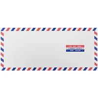 JAM Paper 4.125" x 9.5" White Airmail Envelopes