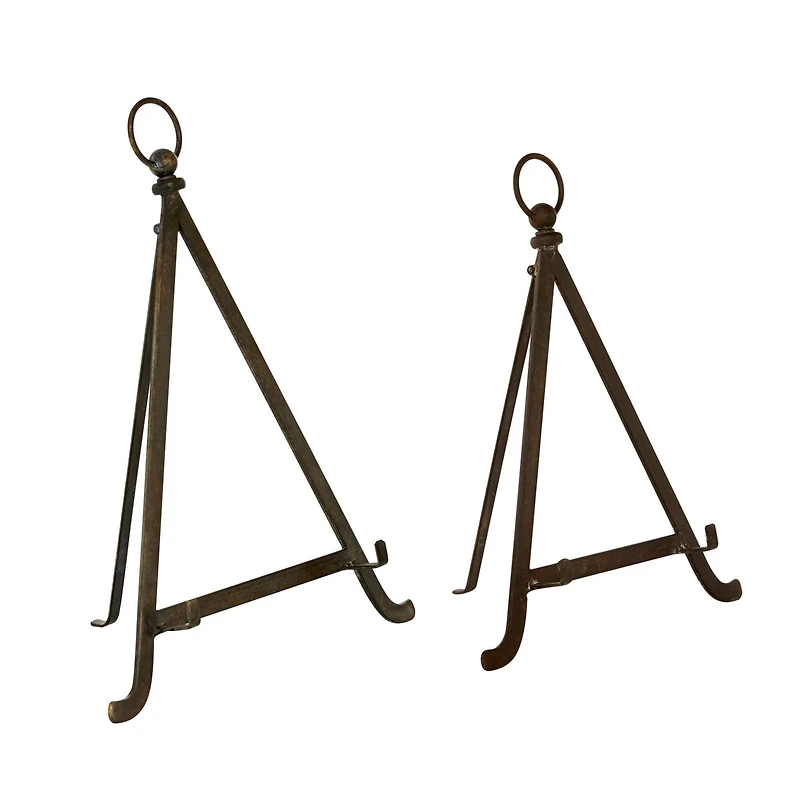 Set of 2" Bronze Metal Traditional Easels 13", 15"