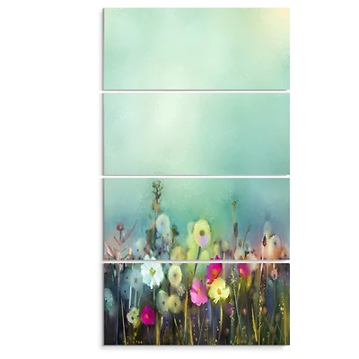 Designart - Dandelion Poppy and Daisy Flowers