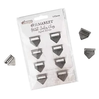 49 And Market Curators Aged Silver Metal Index Clips, 8ct.