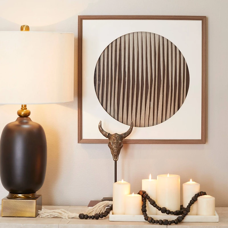 Brown Wood Contemporary Shadow Box, 24" x 2" x 24"