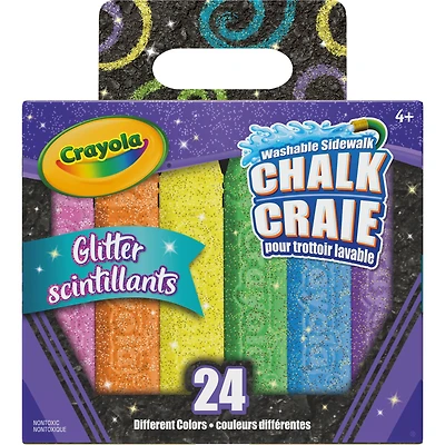 Crayola® Glitter 24 Color Washable Sidewalk Chalk