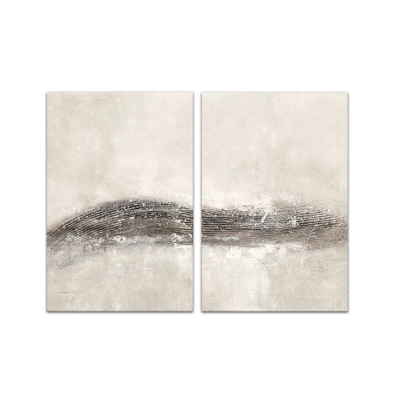 Shimmer Gray Abstracts 20" x 30" Canvas Wall Art - Set of 2