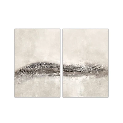 Shimmer Gray Abstracts 20" x 30" Canvas Wall Art - Set of 2