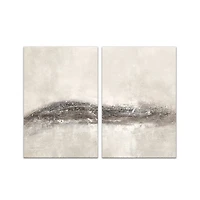 Shimmer Gray Abstracts 20" x 30" Canvas Wall Art - Set of 2