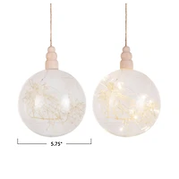 Hello Honey® 5.75" Clear Botanical Glow LED Glass Ornament