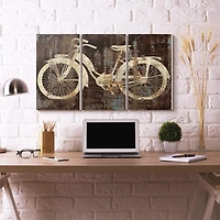 Stupell Industries 3-Piece Distressed Bicycle Wooden Wall Plaque