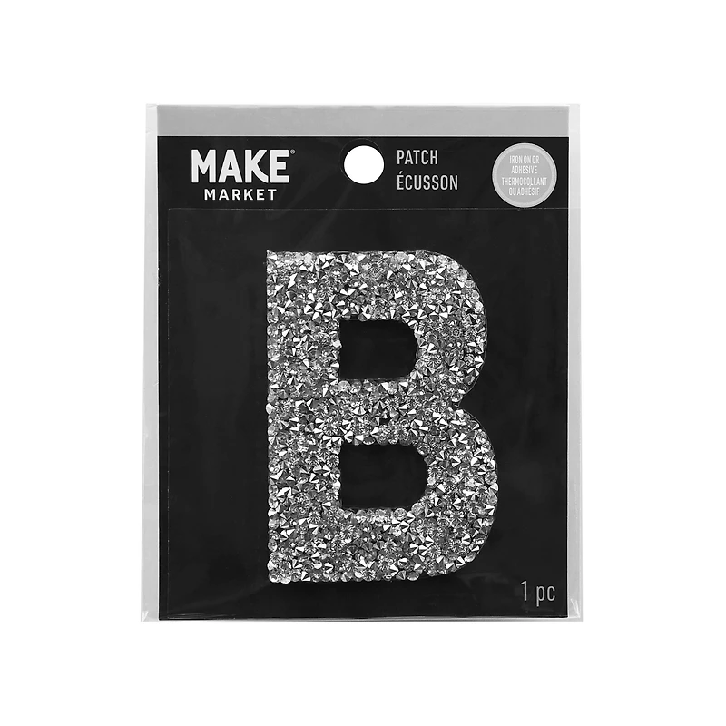 3" Crystal Letter Iron On Patch by Make Market