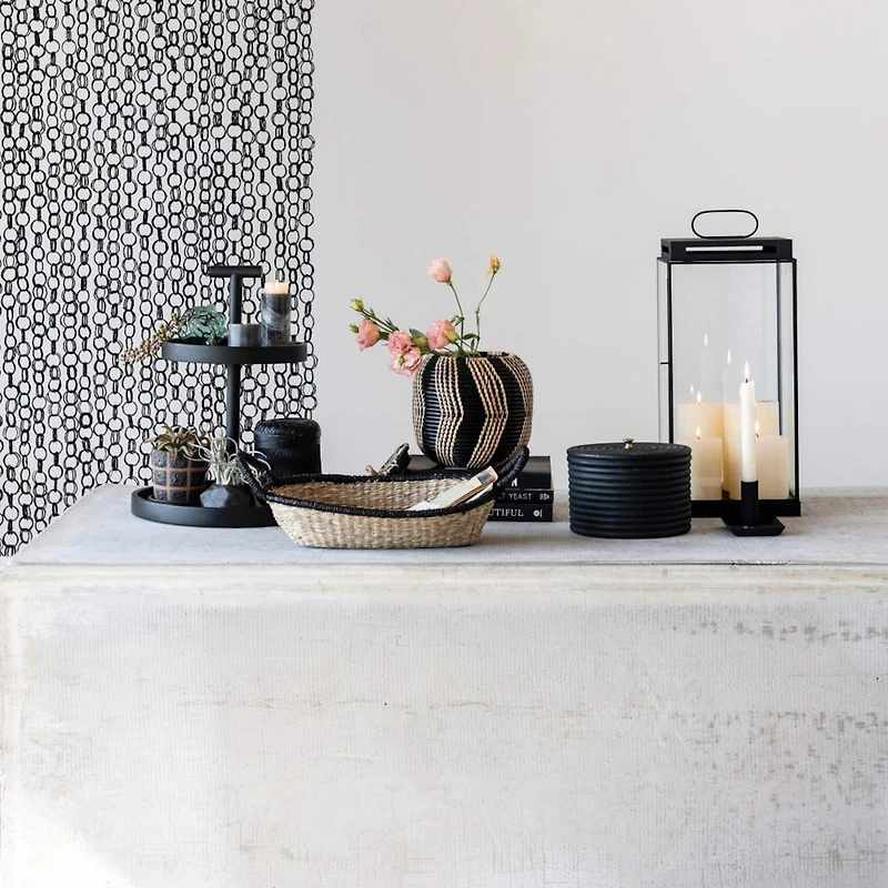 Hello Honey® 80" Black Bamboo Link Curtain