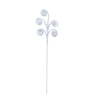 31" White Tinsel Swirly Stem by Ashland®