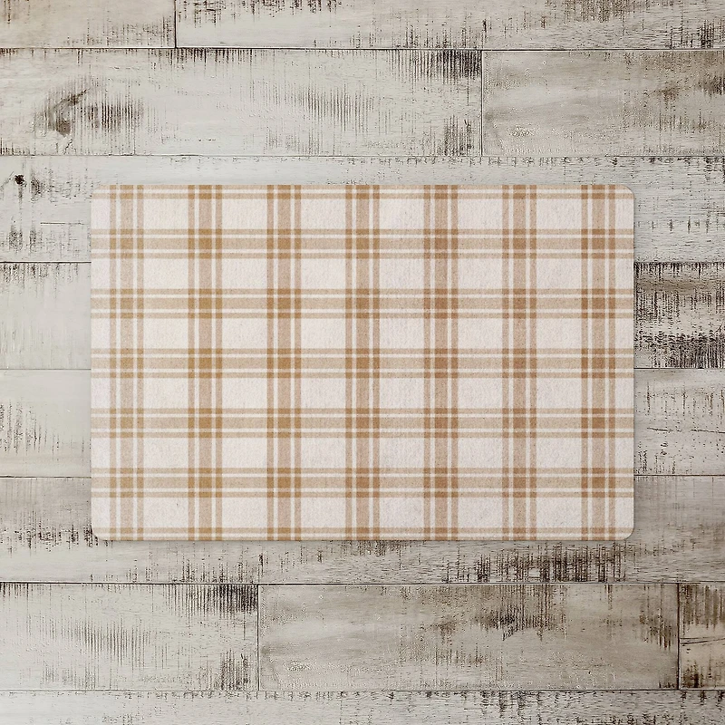 Orange Plaid Floor Mat