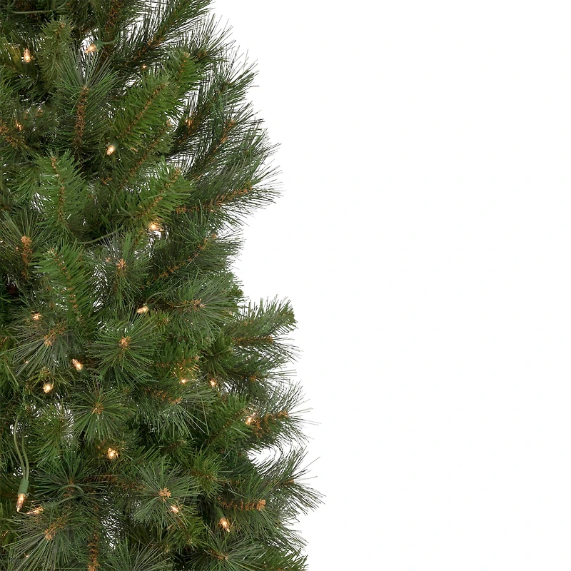 6.5ft. Pre-Lit Beaver Pine Artificial Christmas Wall Tree, Clear Lights