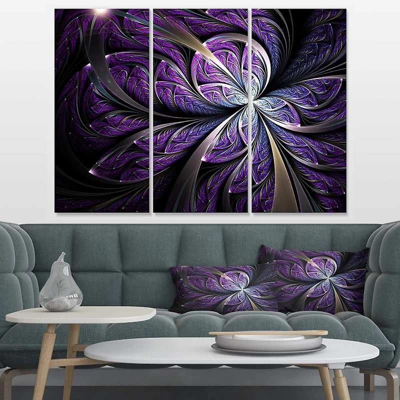 Designart - Glittering Purple Fractal Flower