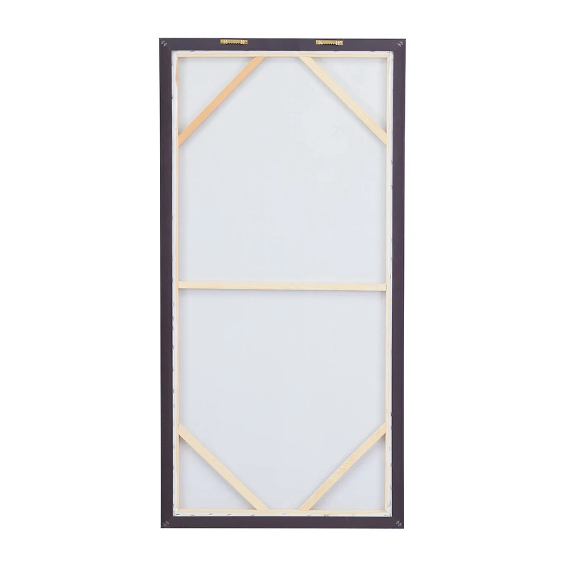 Set of 2 Blue Polystone Contemporary Framed Wall Art, 24" x 48"