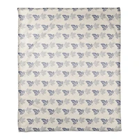 Blue Leaves Coral Fleece Blanket