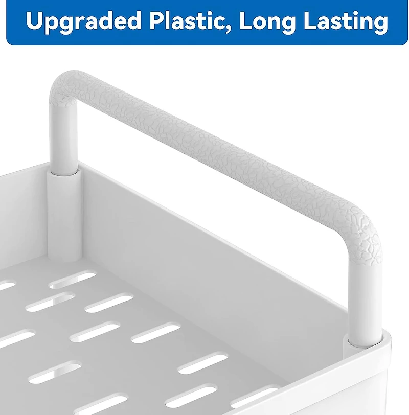 White 3-Tier Storage Kitchen Shelving Unit Rolling Rack Cart