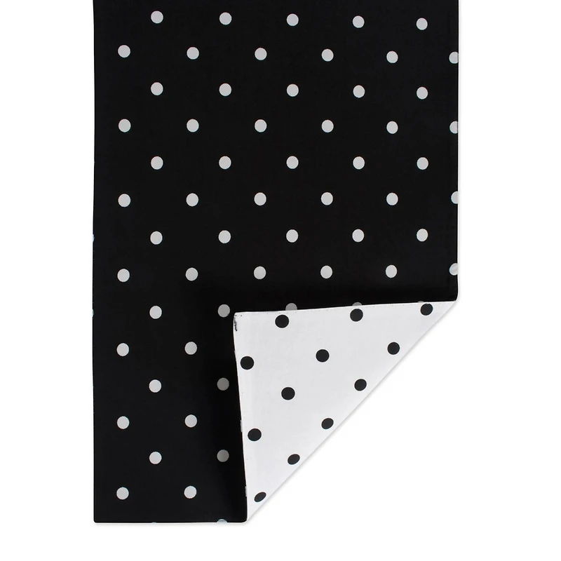 DII® 72" White & Black Reversible Polka Dot Table Runner