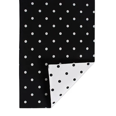 DII® 72" White & Black Reversible Polka Dot Table Runner