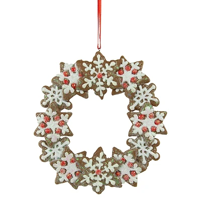 5" Gingerbread Snowflake Wreath Ornament
