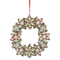 5" Gingerbread Snowflake Wreath Ornament