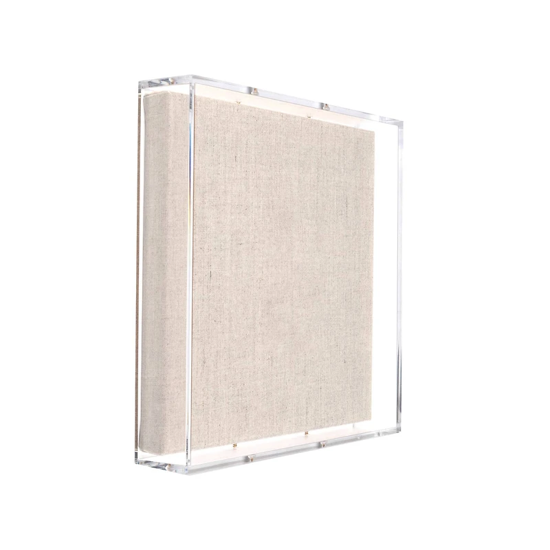 Wexel Art 2" Depth Clear UV Grade Acrylic Shadowbox with Beige Linen Stretched Canvas