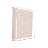 Wexel Art 2" Depth Clear UV Grade Acrylic Shadowbox with Beige Linen Stretched Canvas