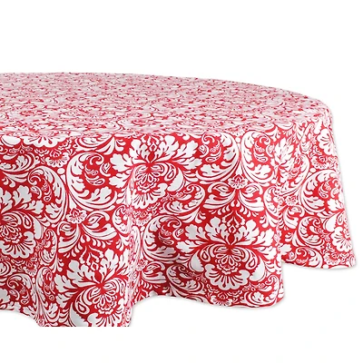 Tango Red Damask Tablecloth 70" Round