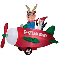 7ft. Airblown® Inflatable Animated Reindeer in Airplane