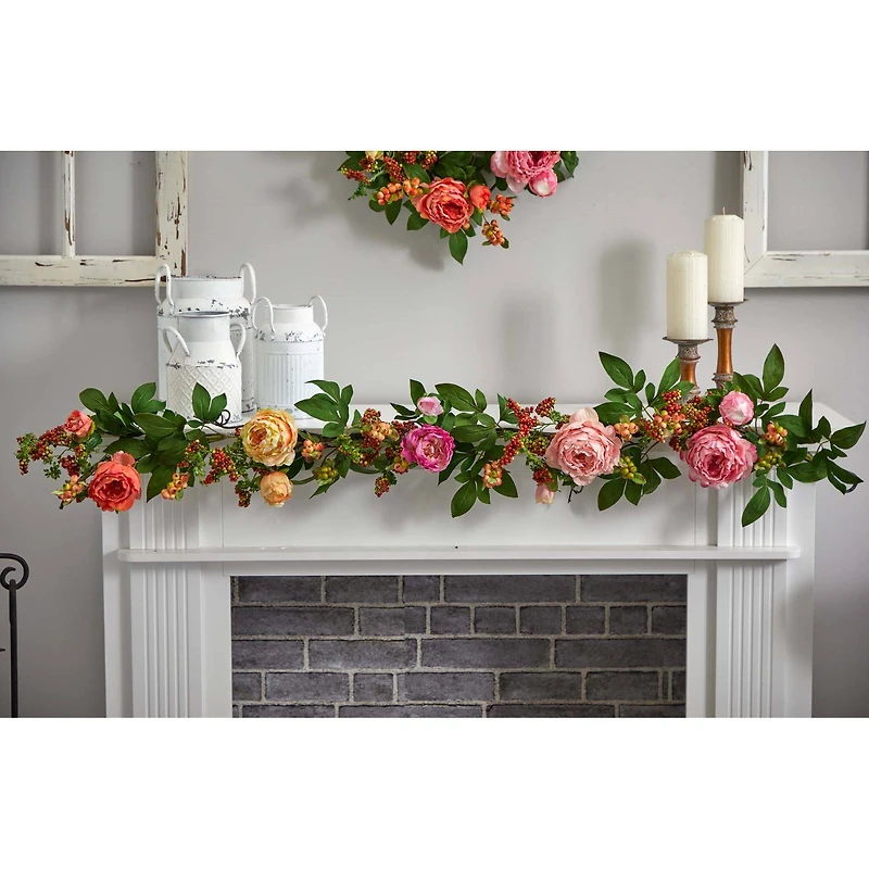 5ft. Mixed Peony & Berry Garland