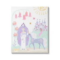 Stupell Industries Children's Princess and Unicorn Magical Fairy Tale Castle Canvas Wall Art