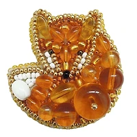 Crystal Art Beadwork Kit For Creating Broоch Fox