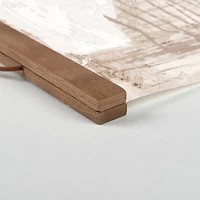 Neutral Painterly Abstract 20" x 30" Teak Hanging Canvas