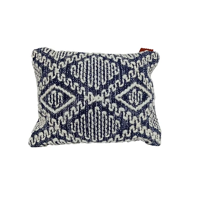 13" x 18" Navy & Ivory Diamond Handloom Throw Pillow by Ashland®