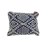 13" x 18" Navy & Ivory Diamond Handloom Throw Pillow by Ashland®