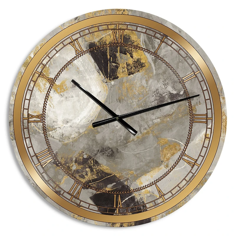 Designart Gold Desert Neutral Glam Wall Clock