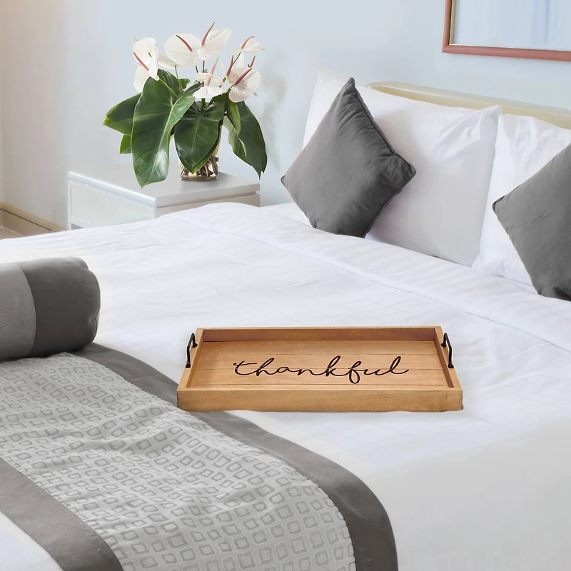 Elegant Designs™ 15.5" Thankful Serving Tray with Handles