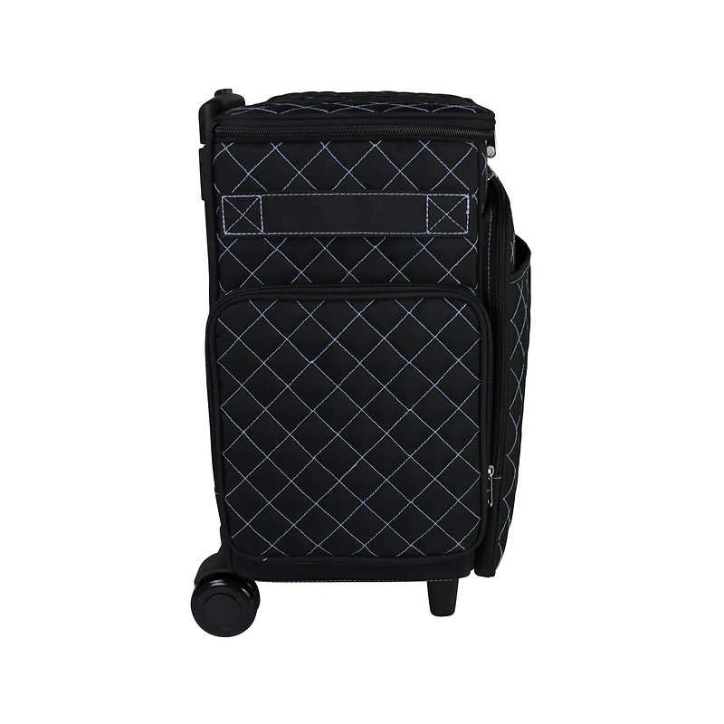 Everything Mary Black & Blue Quilted Rolling Craft Bag