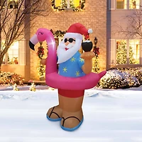 6ft. Inflatable Christmas Beach Party Santa
