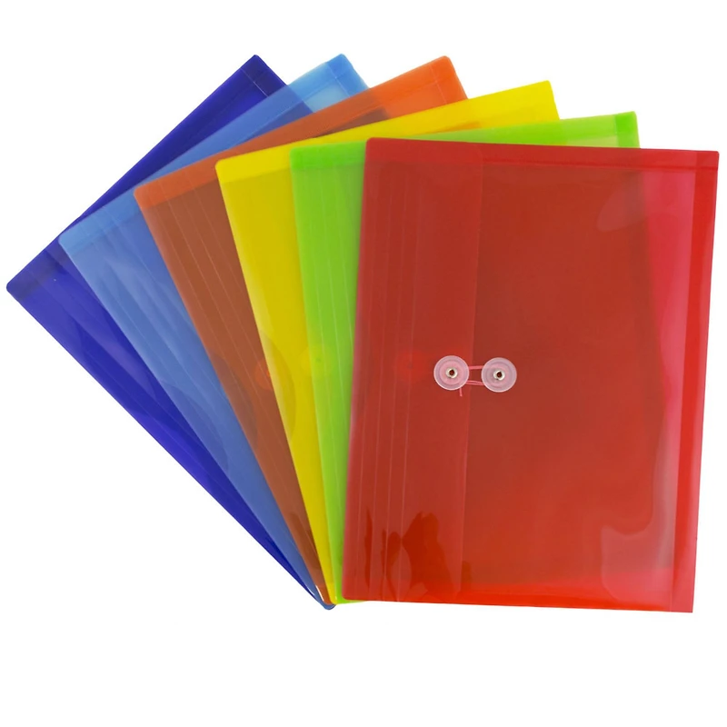 JAM Paper 9.75" x 13" Plastic Button & String Tie Closure Envelopes, 6ct.