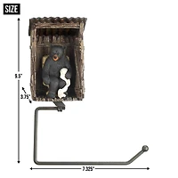 9.5" Bear Outhouse Toilet Paper Holder