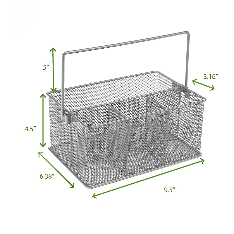 Mind Reader Metal Mesh Storage Basket with Handle