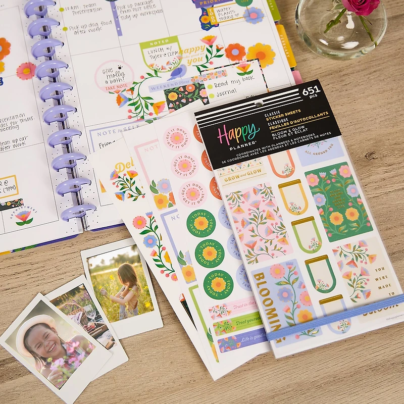 The Classic Happy Planner® Bloom & Glow Stickers