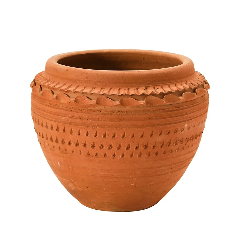 Hello Honey® 7'' Textured Terra-Cotta Pot