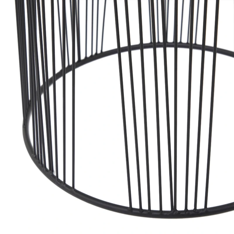 Black Metal Contemporary Accent Table, 22" x 18" x 18"