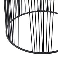 Black Metal Contemporary Accent Table, 22" x 18" x 18"